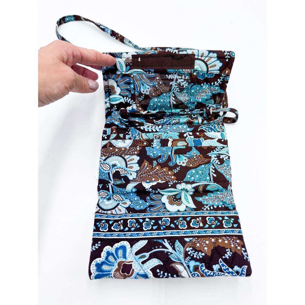 Vera Bradley Java Blue Leaf Wristlet Trifold Clut… - image 3